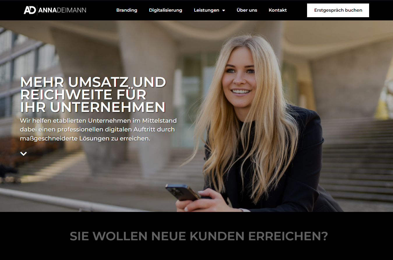 Anna Deimann WordPress Website Screenshot